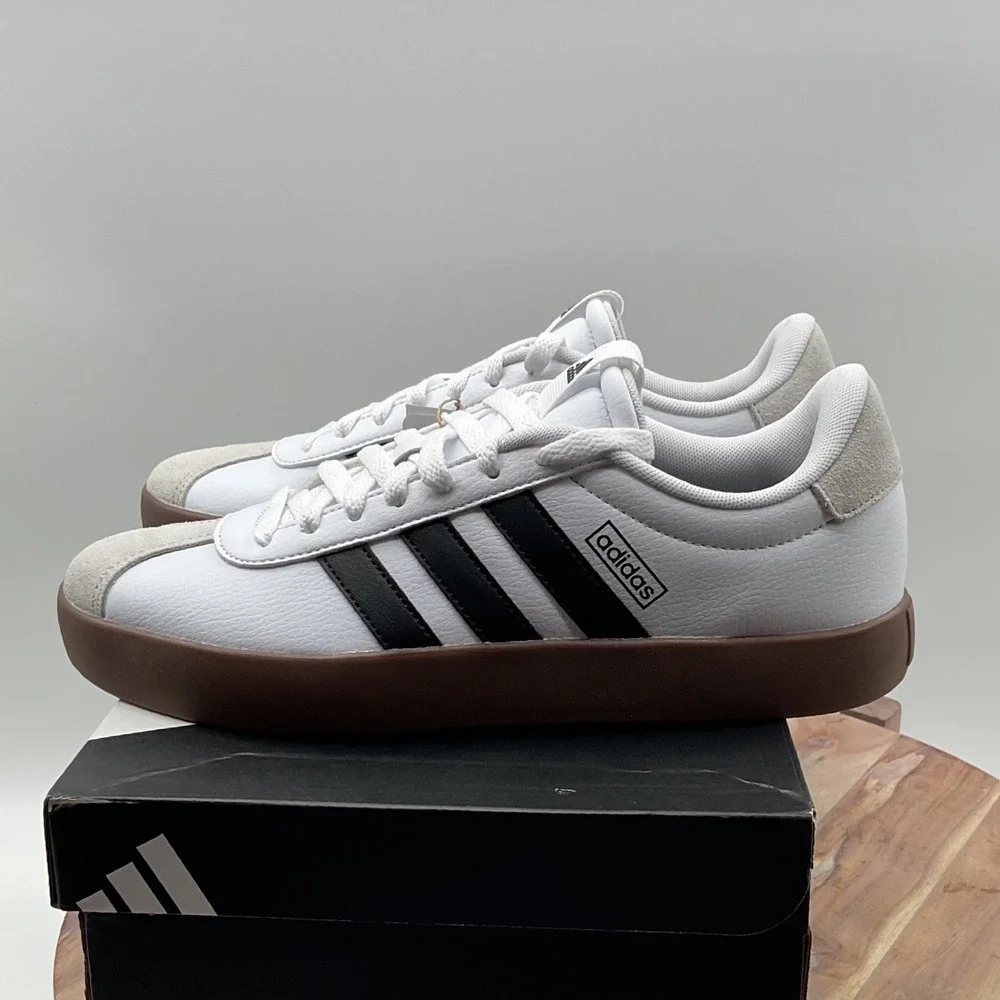 Adidas VL Court 3.0 Womens Sneakers White Black Gum ID8797 Size 9 NEW